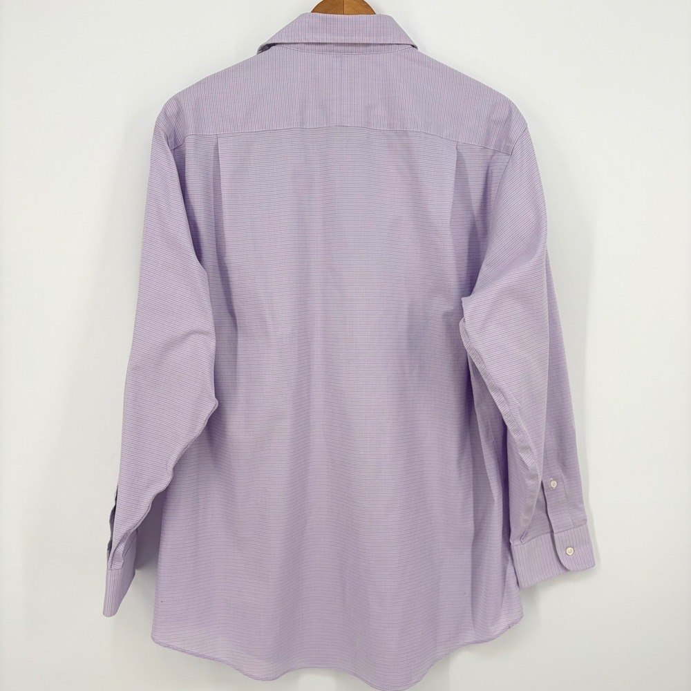 Jos. A. Bank Dress Shirt Mens 16.5-33 Lavender Tailored Fit Traveler Travel Tech - Picture 2 of 7